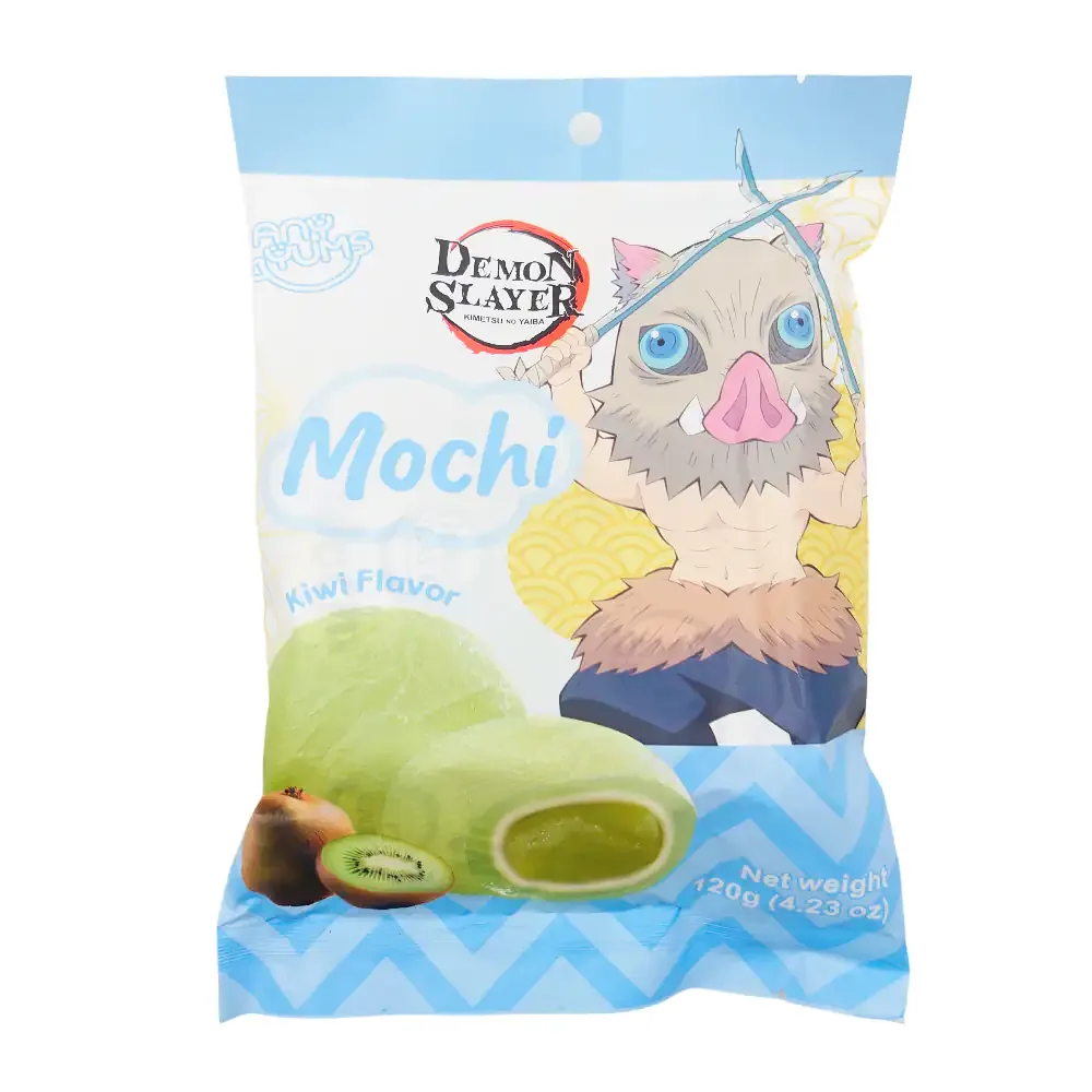 1pza bolsa de mochi, dulce de arroz con relleno sabor kiwi, temática de inosuke, 120g / 544200