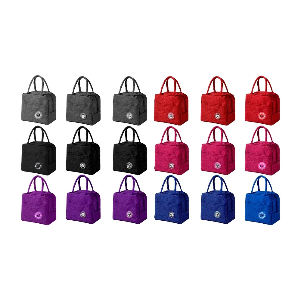 Lonchera térmica lisa con 2 compartimentos, variedad de colores / lunch bag