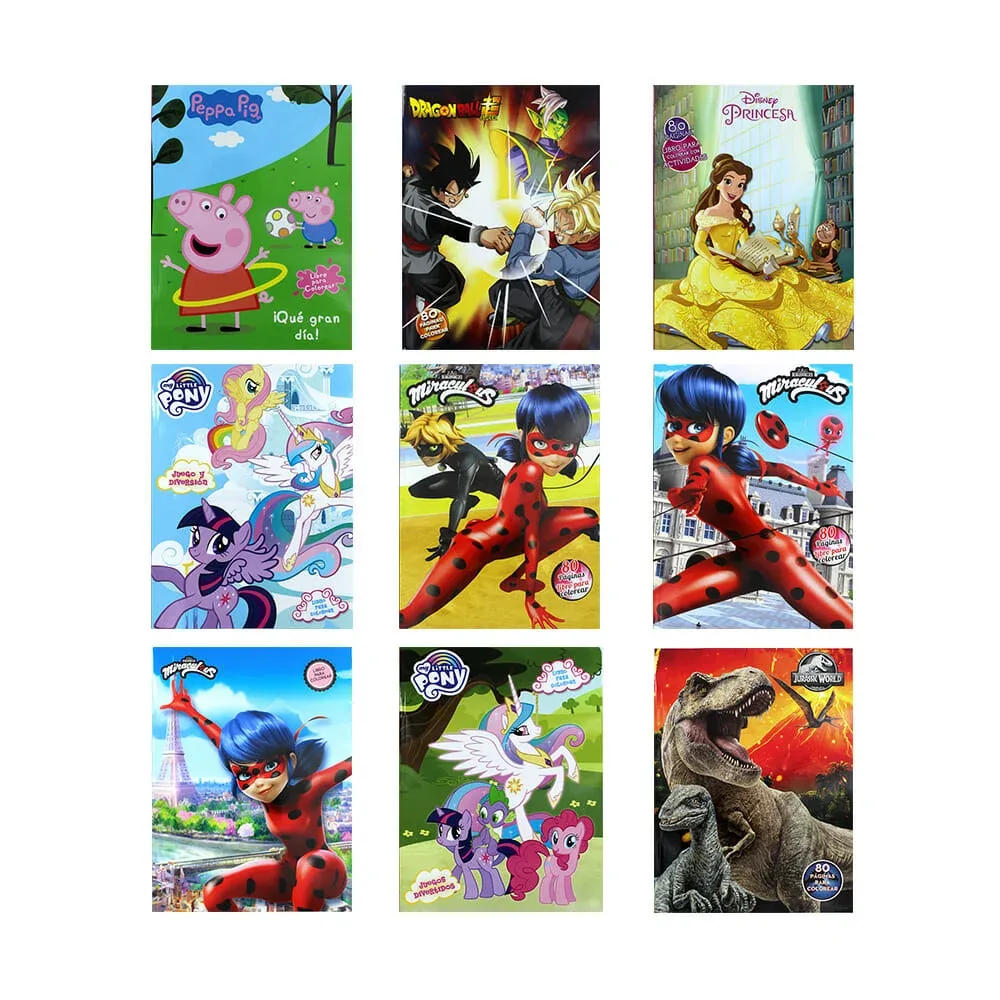 1pza Libro chico de 80 hojas páginas para realizar actividades y colorear, variedad de diseños / lc8021 / lc8020 / lc8019 / lc8020-btm00191