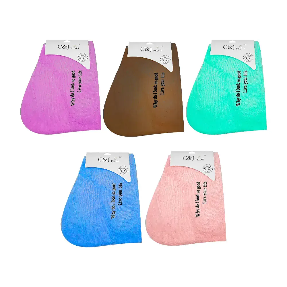 1pz gorro c&j flori de microfibra para cabello con bordado, variedad de colores