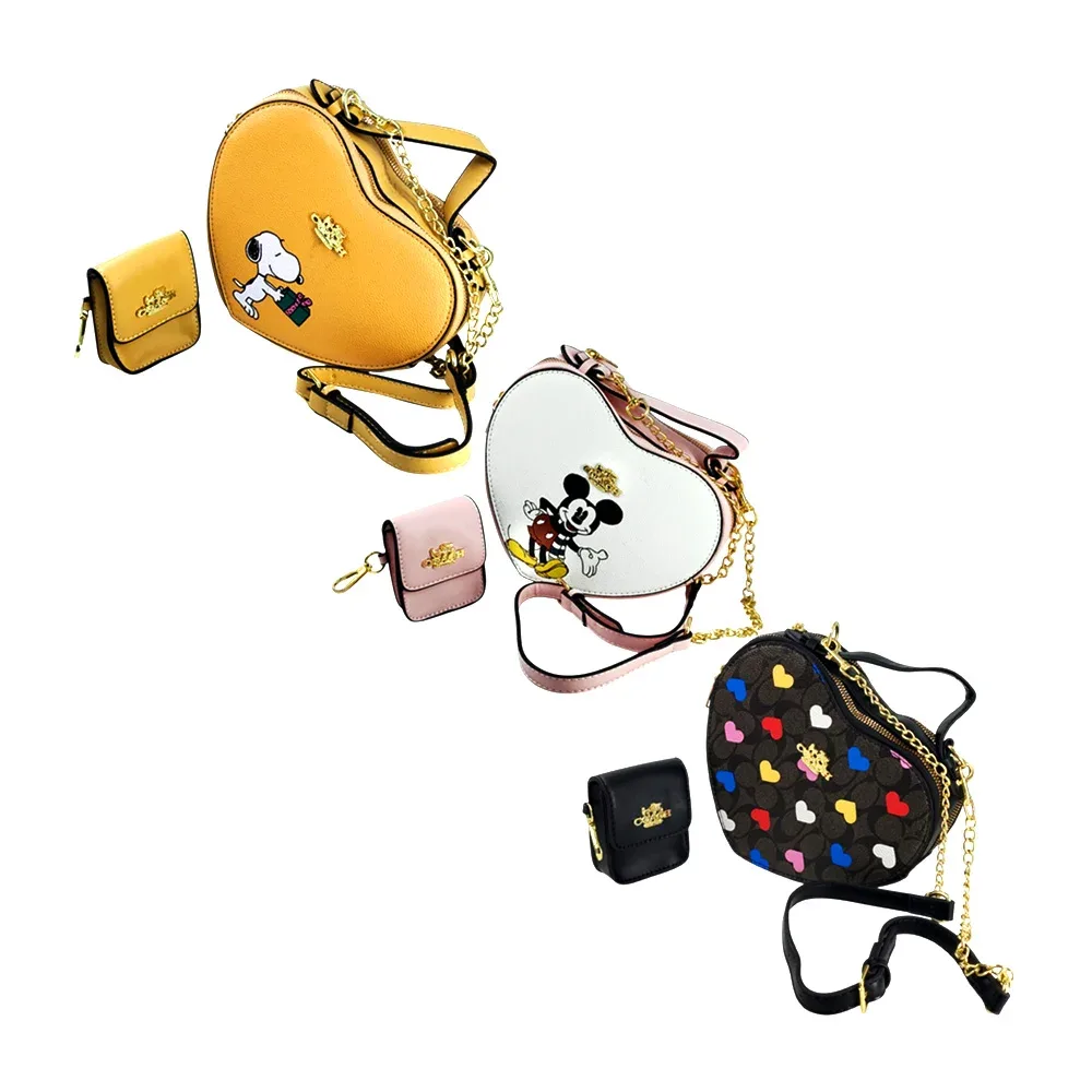 Bolsa de dama c + monedero, estampado de personaje, 1 compartimento