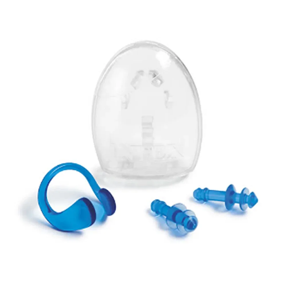 Blíster intex con par de tapones para oídos y clip de nariz, para natación / 55609