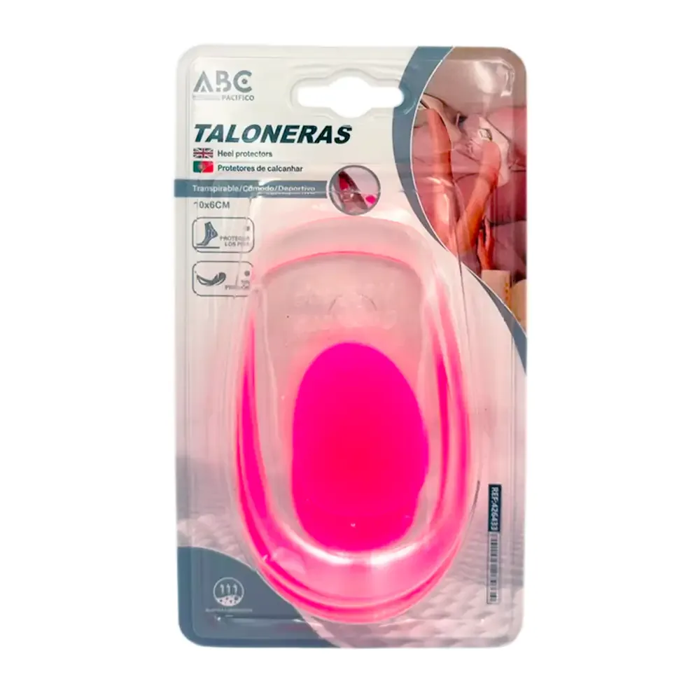 Par de taloneras de silicona ergonómica transparente, cómodas y transpirables, 10x6cm / 426433