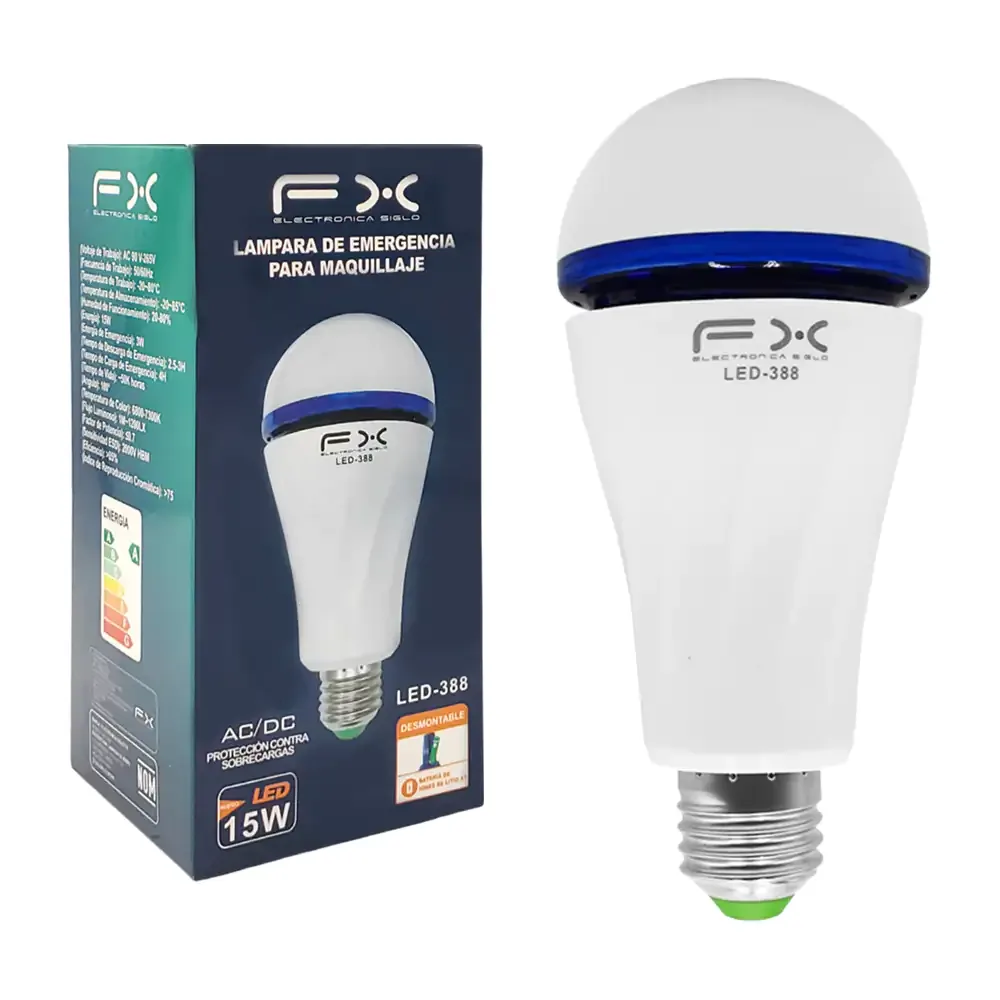 Foco led de emergencia con indicador de carga, 15w, corriente ac/dc / led-388
