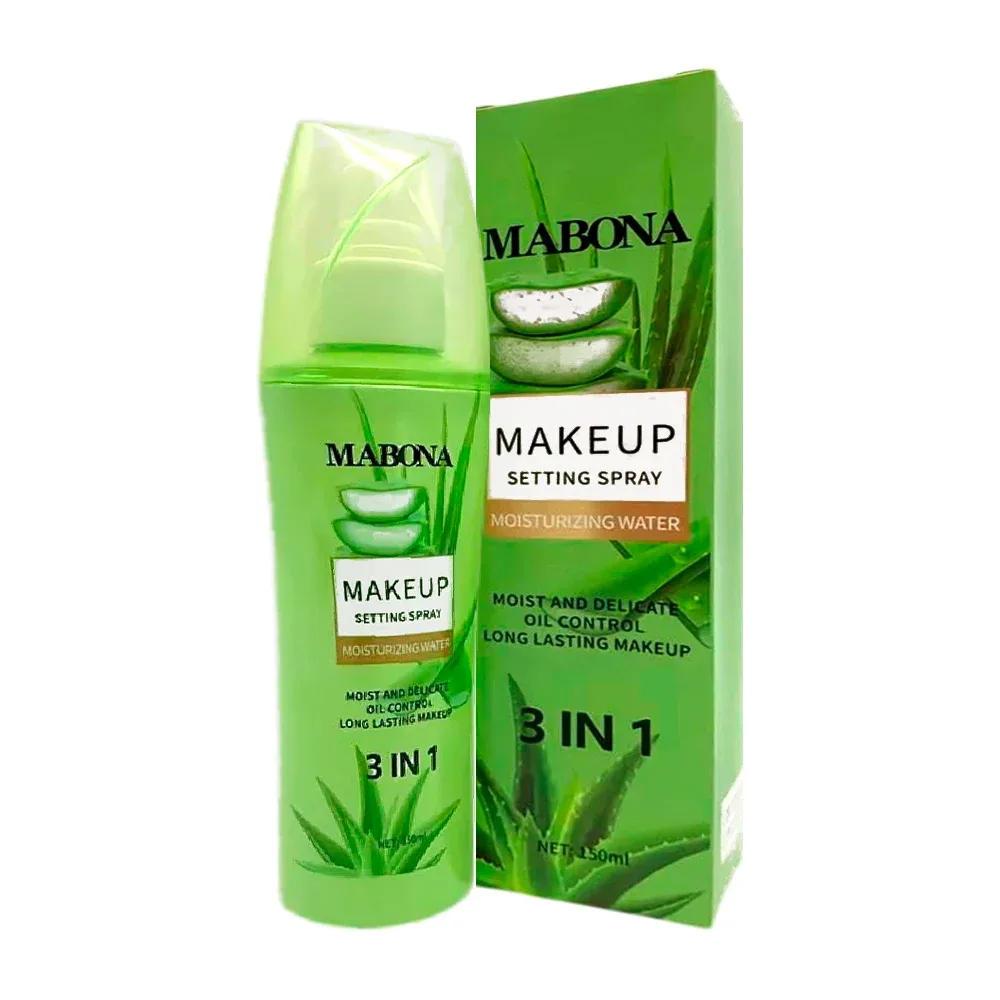 Spray fijador de maquillaje mabona, 3 en 1 con extracto de aloe vera, 150ml