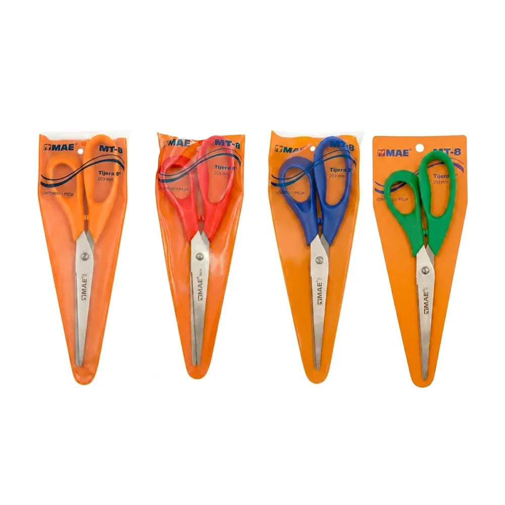Tijeras metálicas mae de 8 pulgadas con mango de plástico para oficina, 203mm / xoni / mt-8