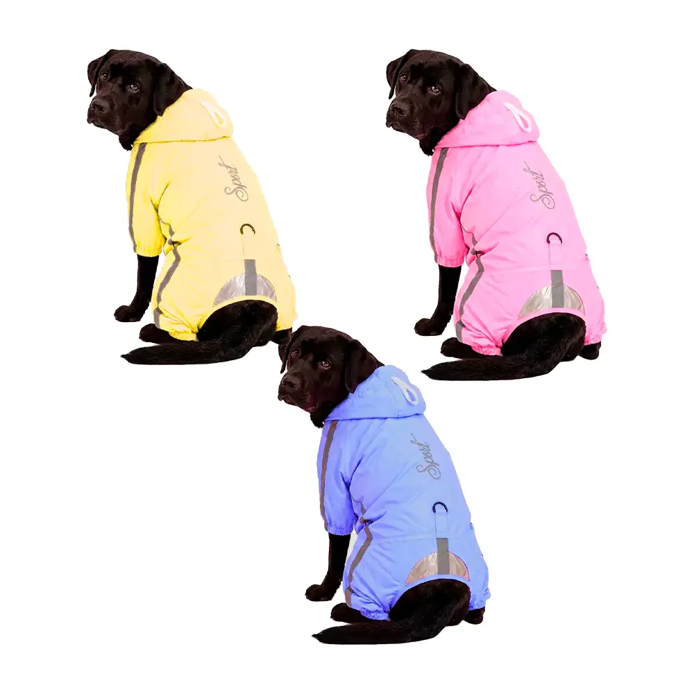 Chamarra tipo impermeable para mascota con visera transparente, talla xxl