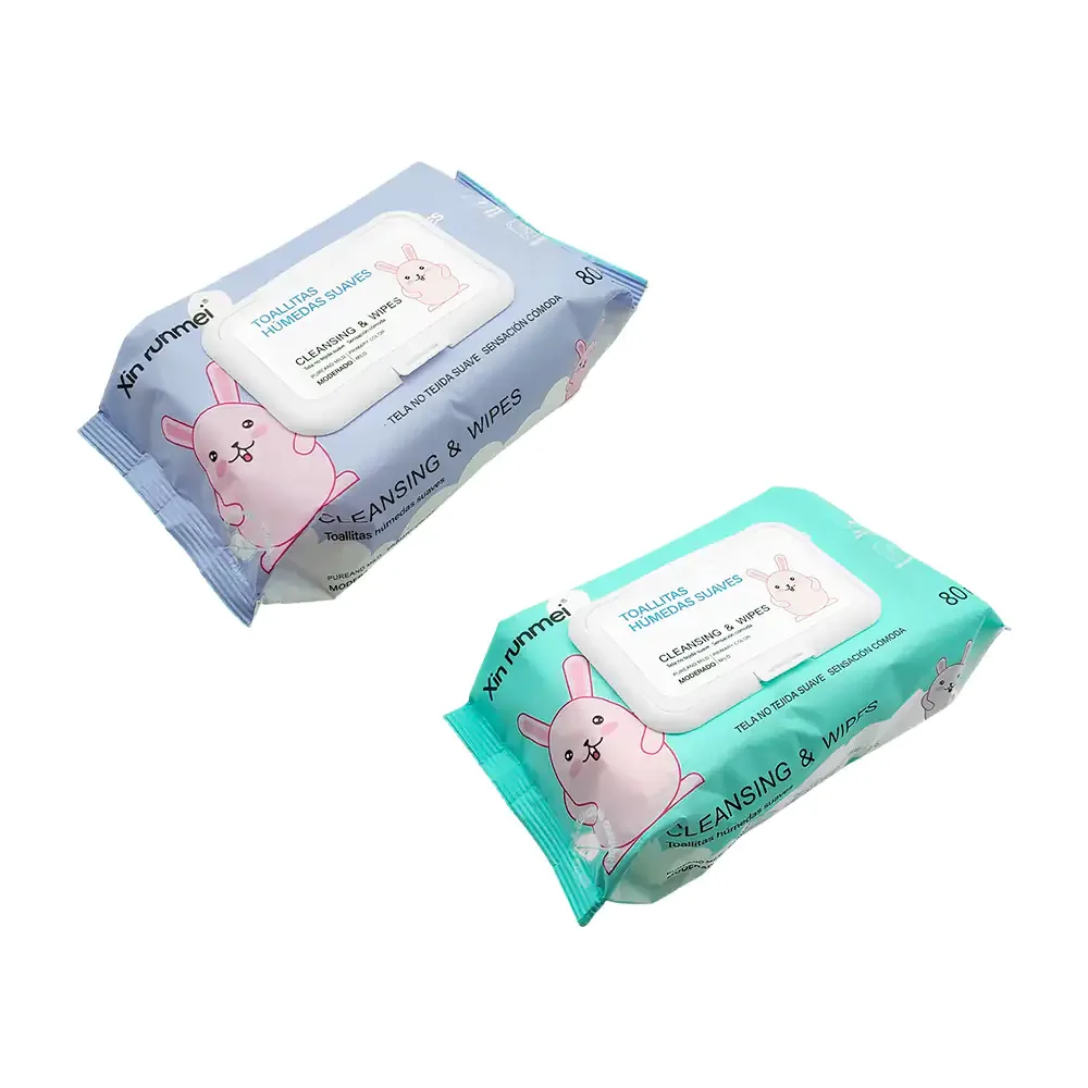 Estuche resellable con 80pcs de toallitas húmedas suaves con aroma suave
