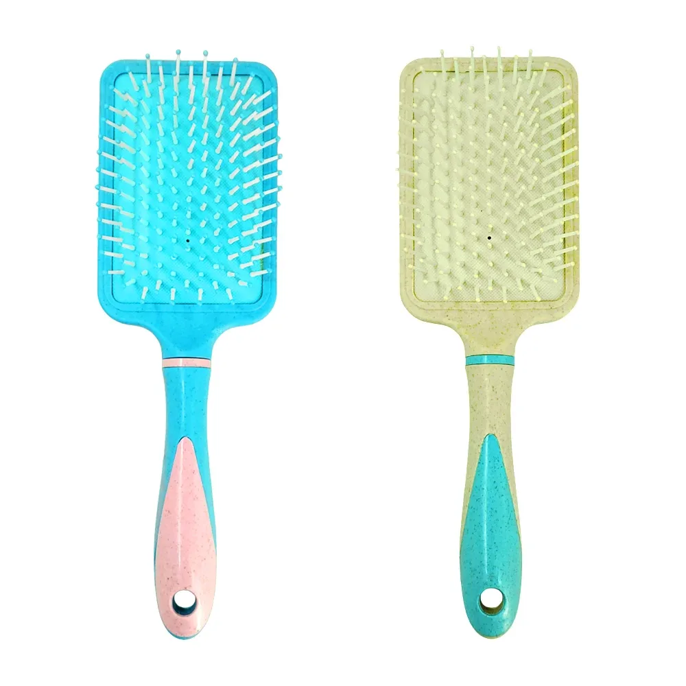 Cepillo rectangular con mango de plástico para el cabello, varios colores / a281