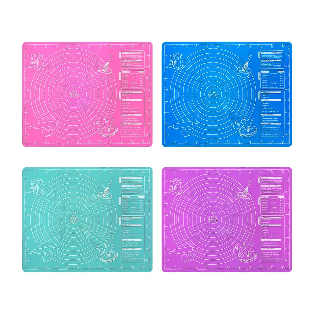 Tapete / alfombrilla medidora de silicona para amasar, 50x40cm, varios colores