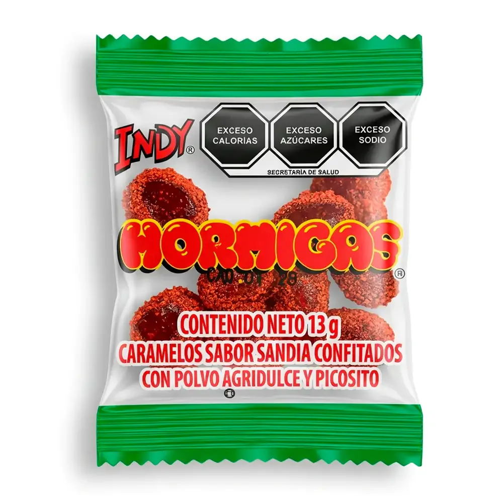 1pza con caramelo hormigas sabor sandía con polvo agridulce 156g / 020010