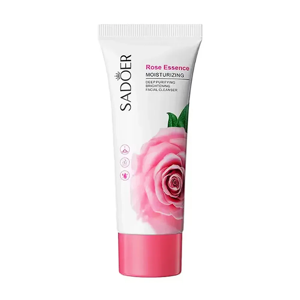 Crema limpiadora con extracto de rosas, para blanquear y purificar la piel, 100g