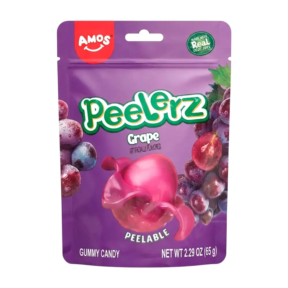 Bolsa con gomitas peelerz pelables con sabor a uva, 65g / 082338