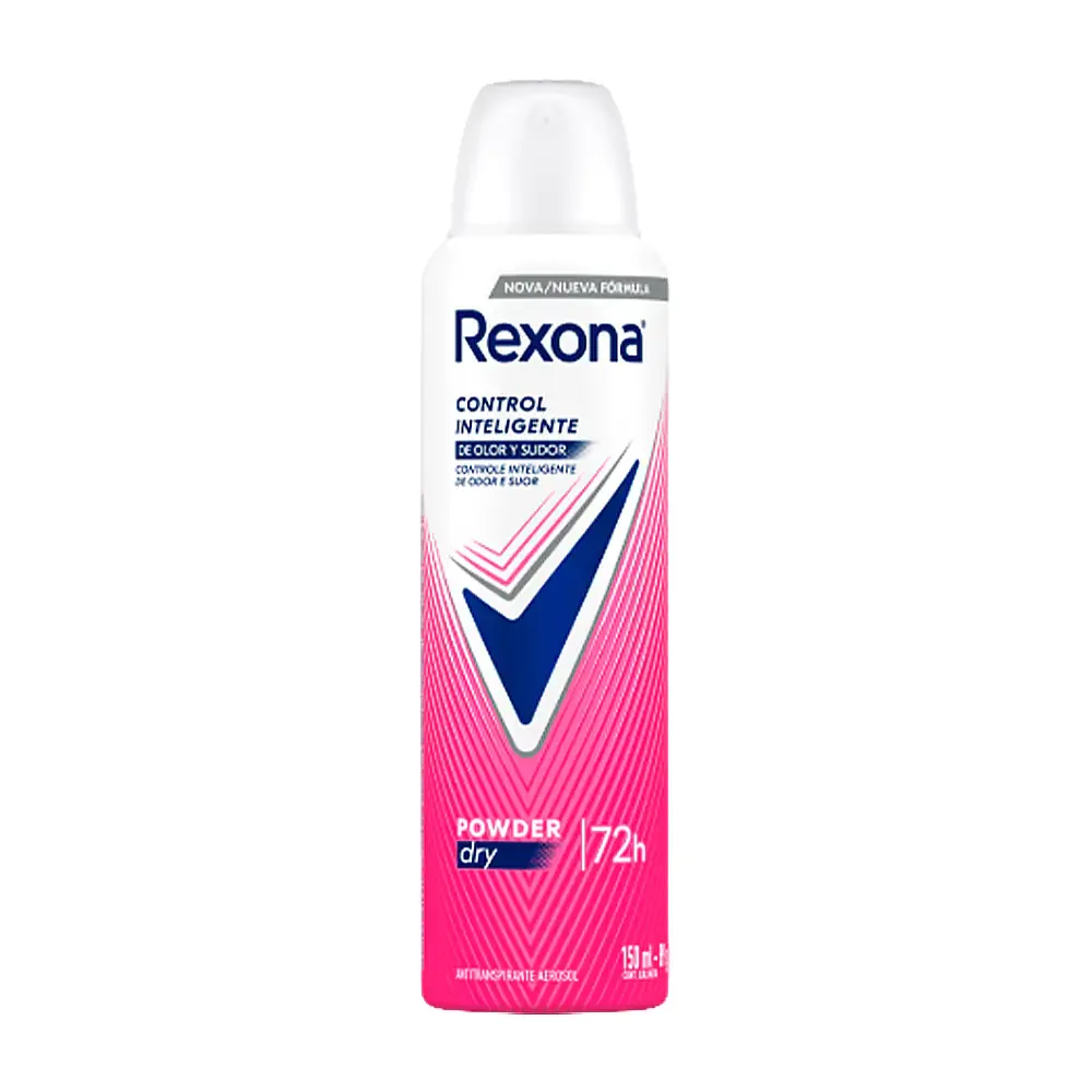 1pza Desodorante antitranspirante rexona en aerosol, aroma powder dry, 150ml