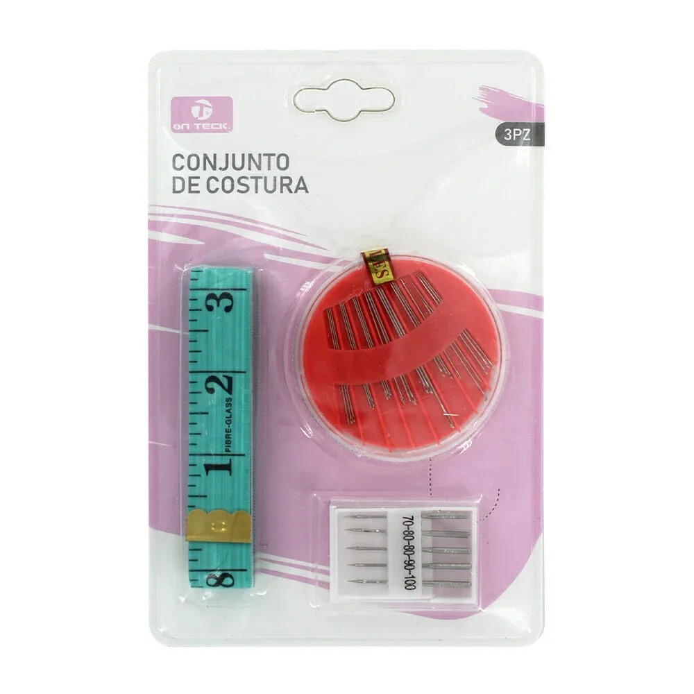 Juego de costura con cinta métrica, 24 agujas estándar y 5 agujas de diferentes tamaños / 12045