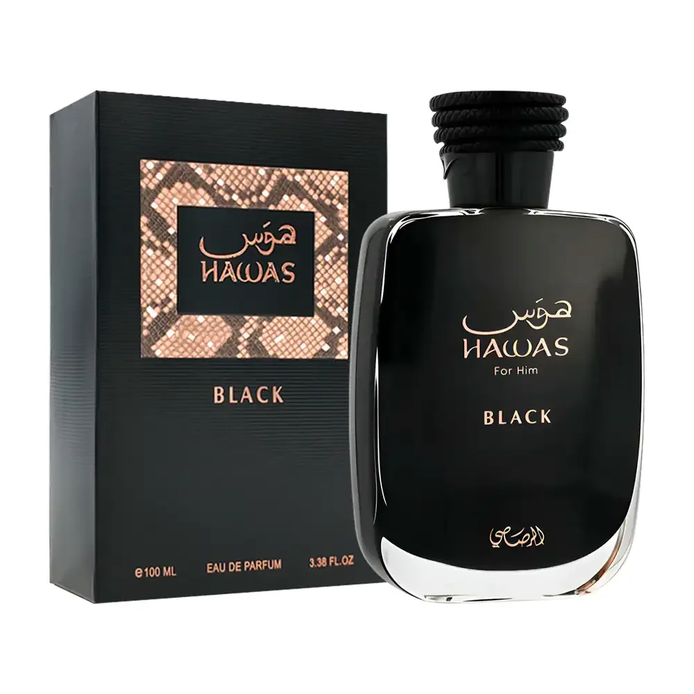 Perfume hawas black con fragancia en spray de 100ml para caballero