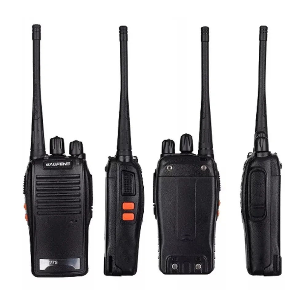 Par de radios walkie talkie recargable con bases para carga / djj-0202 / 0678