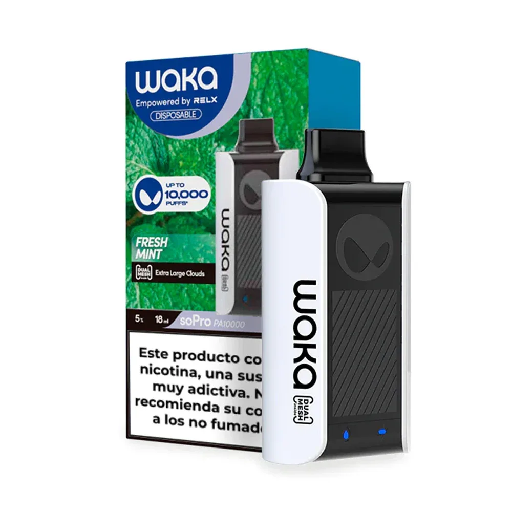 Cigarro electrónico recargable de 10000 puffs con 18ml y 3% de nicotina / WAKA soPro, variedad de sabores / pa10000