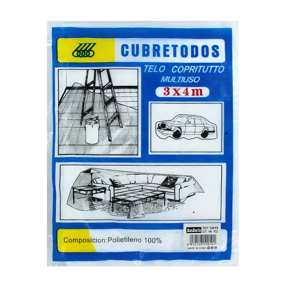 Cubre polvo transparente 3x4m / cubretodos / 10919