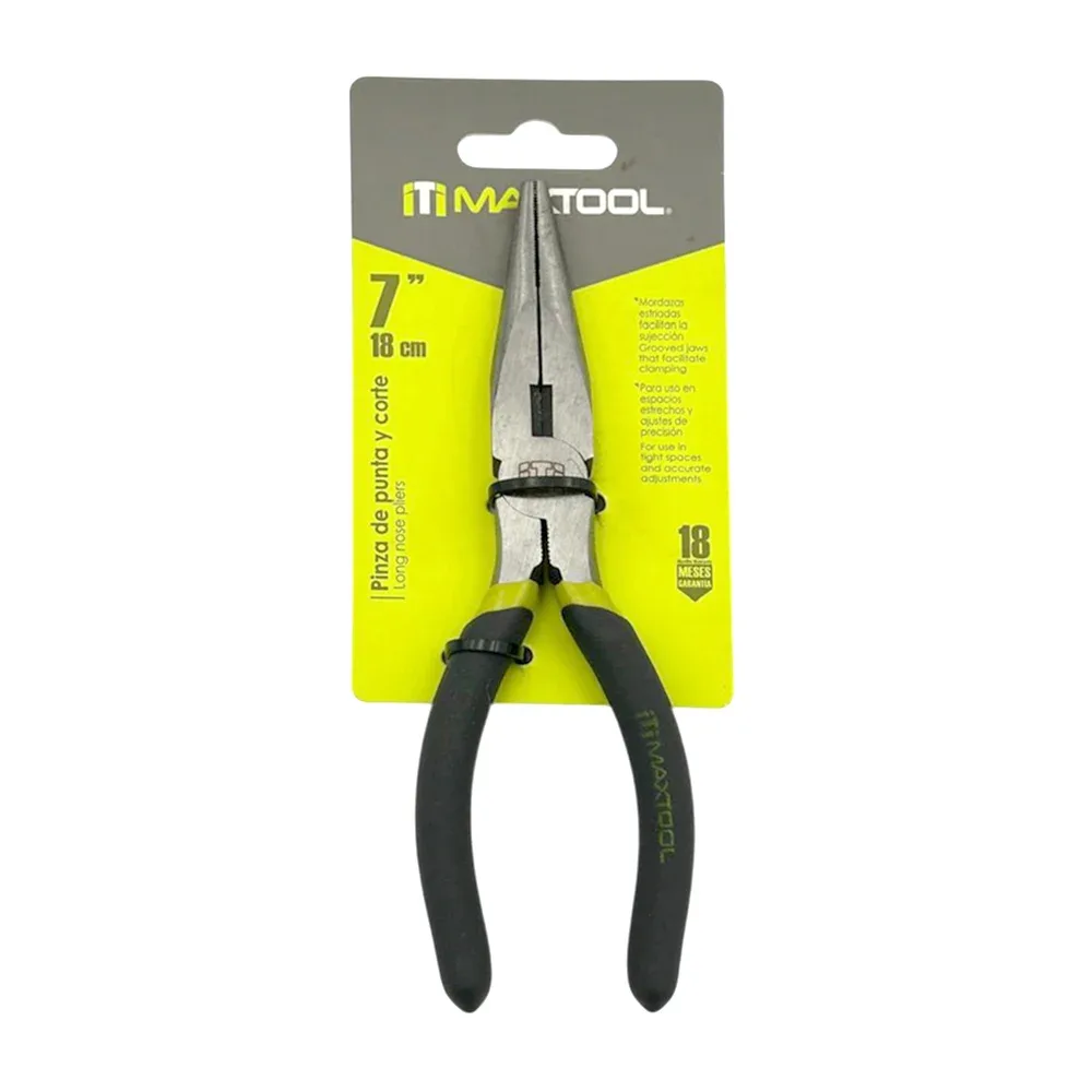 Pinza metálica de punta y corte con mango de plástico de 7 pulgadas / maxtool