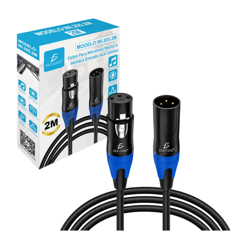 Cable xlr macho a hembra para audio, 6 metros / wi.205.6m