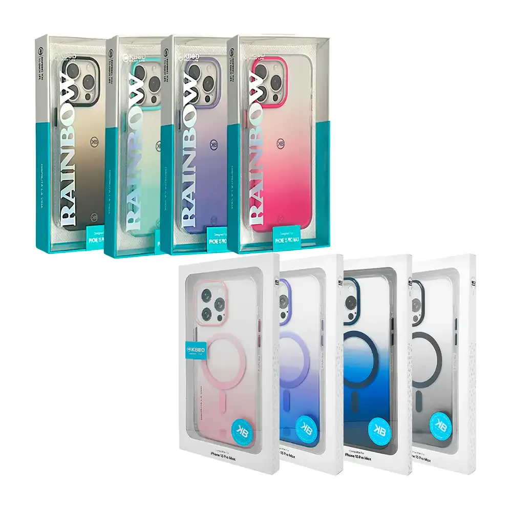 Funda bicolor para iphone 15 pro max, con detalles en colores y efecto degradado, variedad de colores / rainbow15pm
