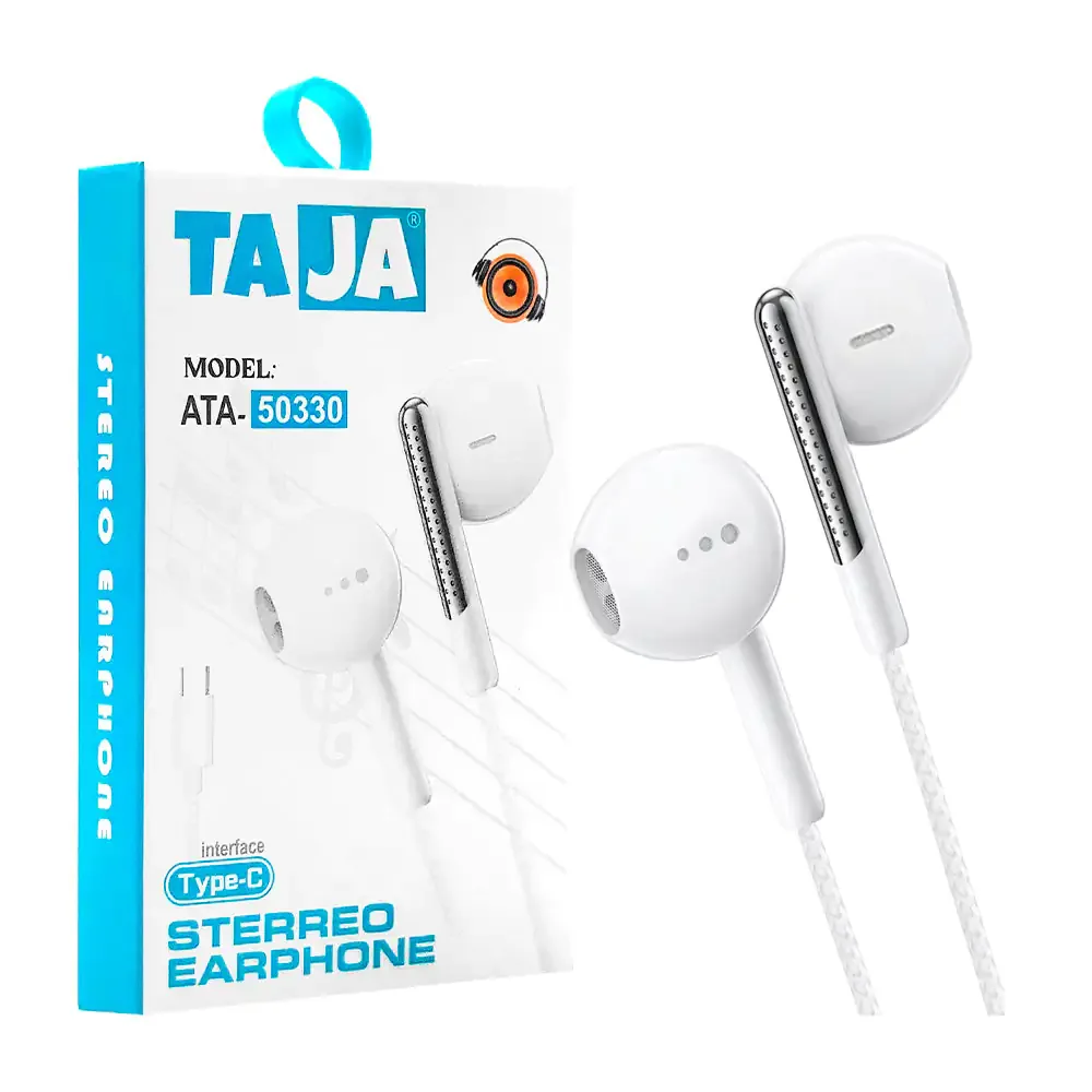 Audífonos alámbricos taja, entrada tipo-c, sonido estéreo con diseño ergonómico