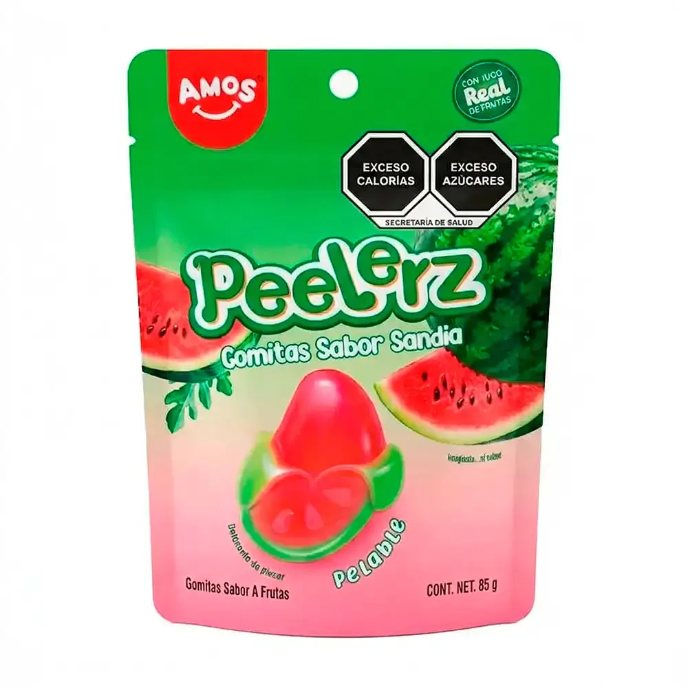 Bolsa con gomitas peelerz pelables con sabor a sandía, 85g