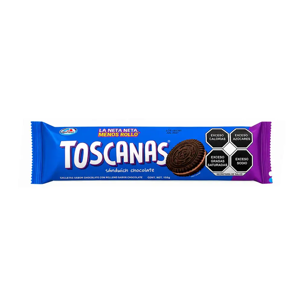 Paquete de galletas toscanas con relleno cremoso sabor chocolate, 156g / 003533