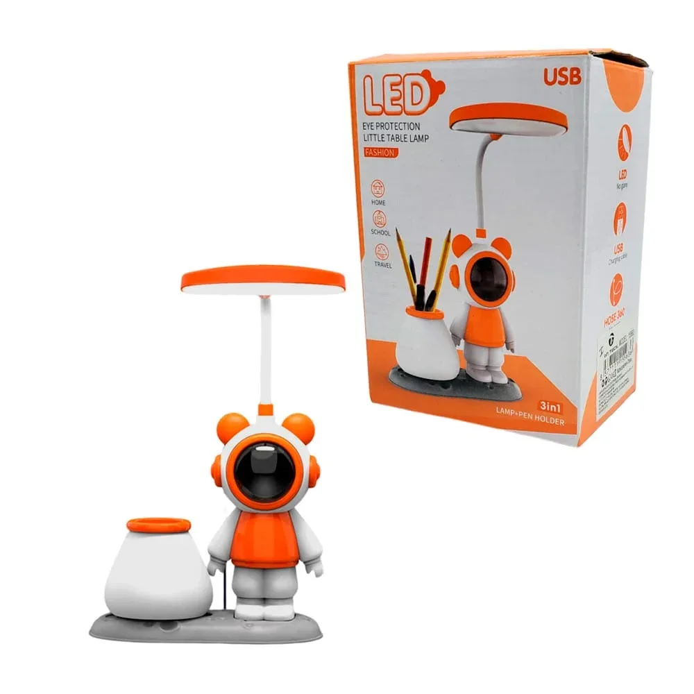 Lámpara led con diseño de astronauta con portalápices, variedad de colores / hk28-3