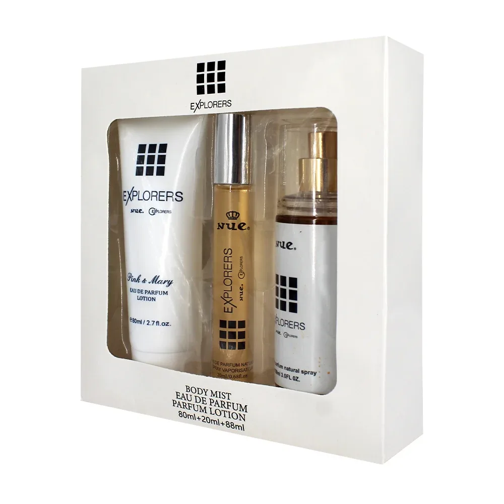 Paquete con 3 lociones para el cuerpo en perfume, crema y agua de 80, 20 y 88ml, explorers / 2266-9