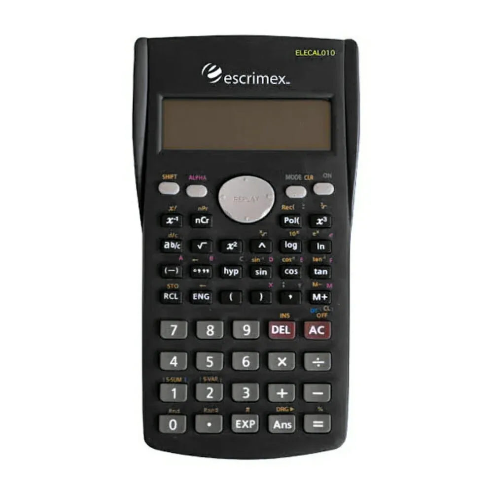 Calculadora científica escrimex con cubierta deslizante y pantalla de 10 dígitos / elecal010