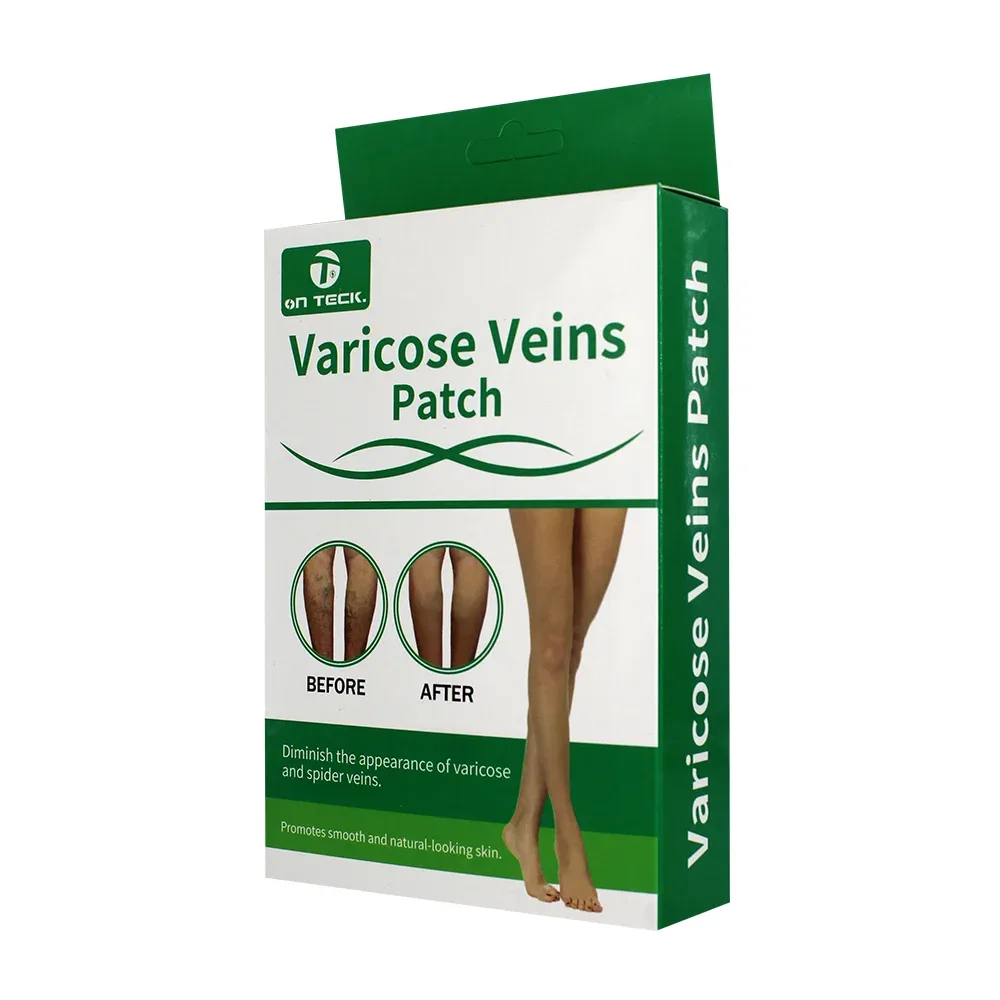 Caja con 10 parches para la disminución de venas varicosas y varices para piel natural / on teck / 11354