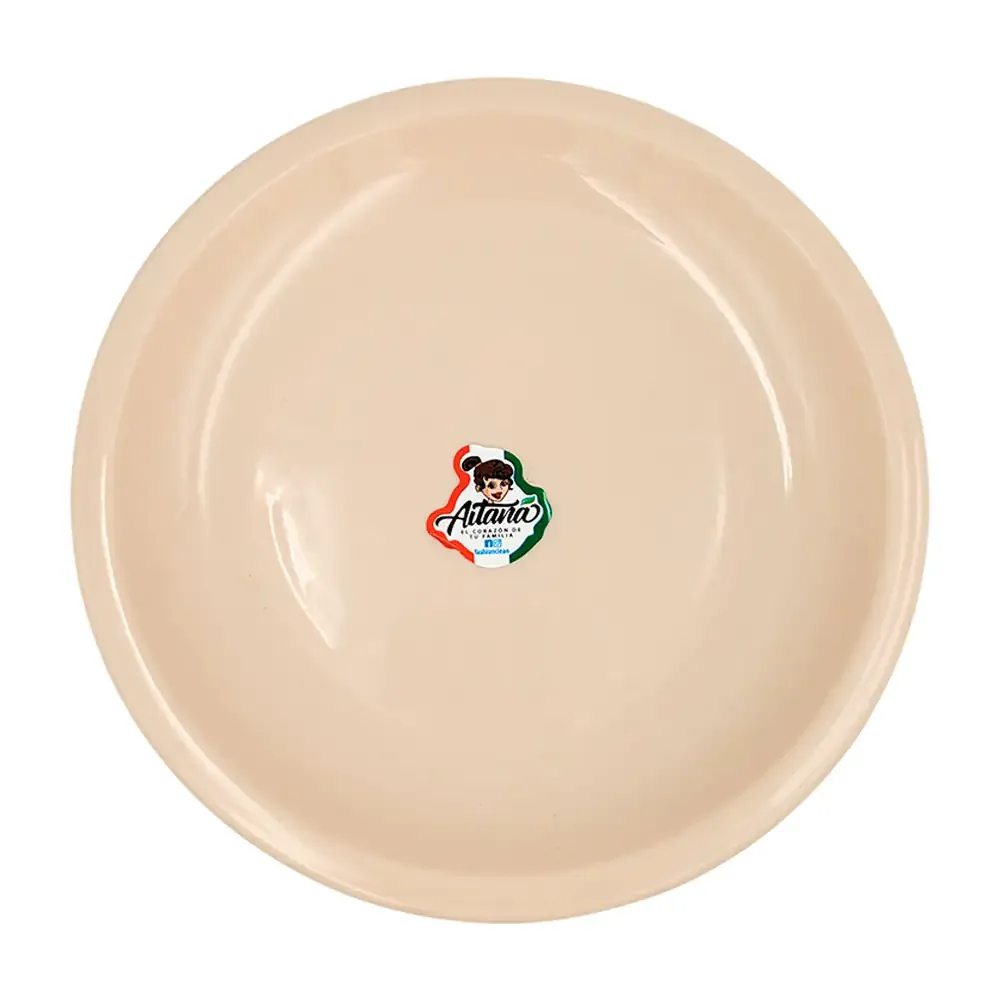 Mini plato de plástico extendido aitana de 16cm en color beige