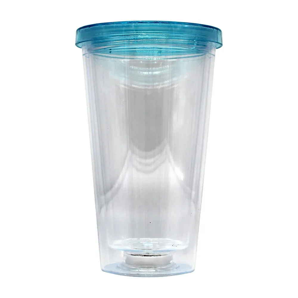 Vaso de acrílico transparente con tapa bz723