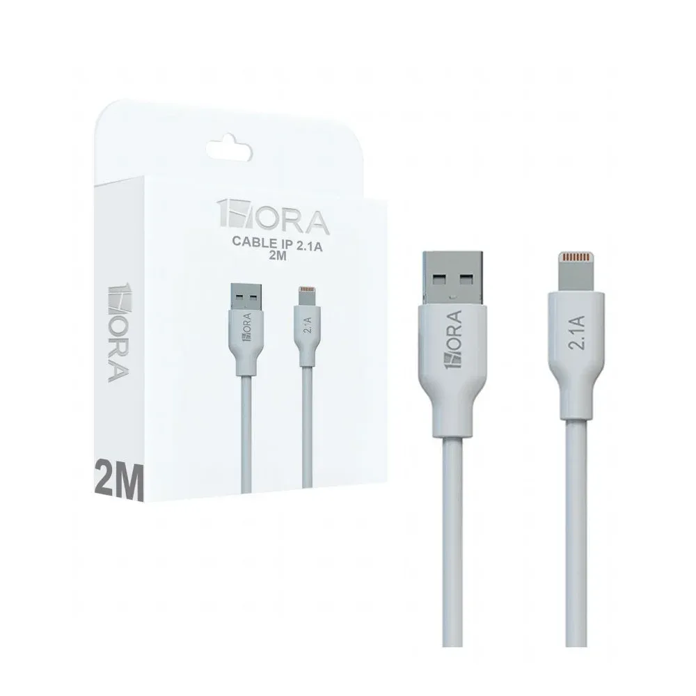 Cable usb 1hora de 2 metros con entrada lightning iphone para carga 2.1a / cab247