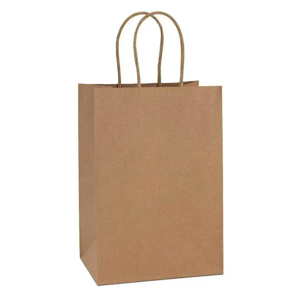 Bolsa grande de papel cuadrada con agarradera, variedad de colores / 886