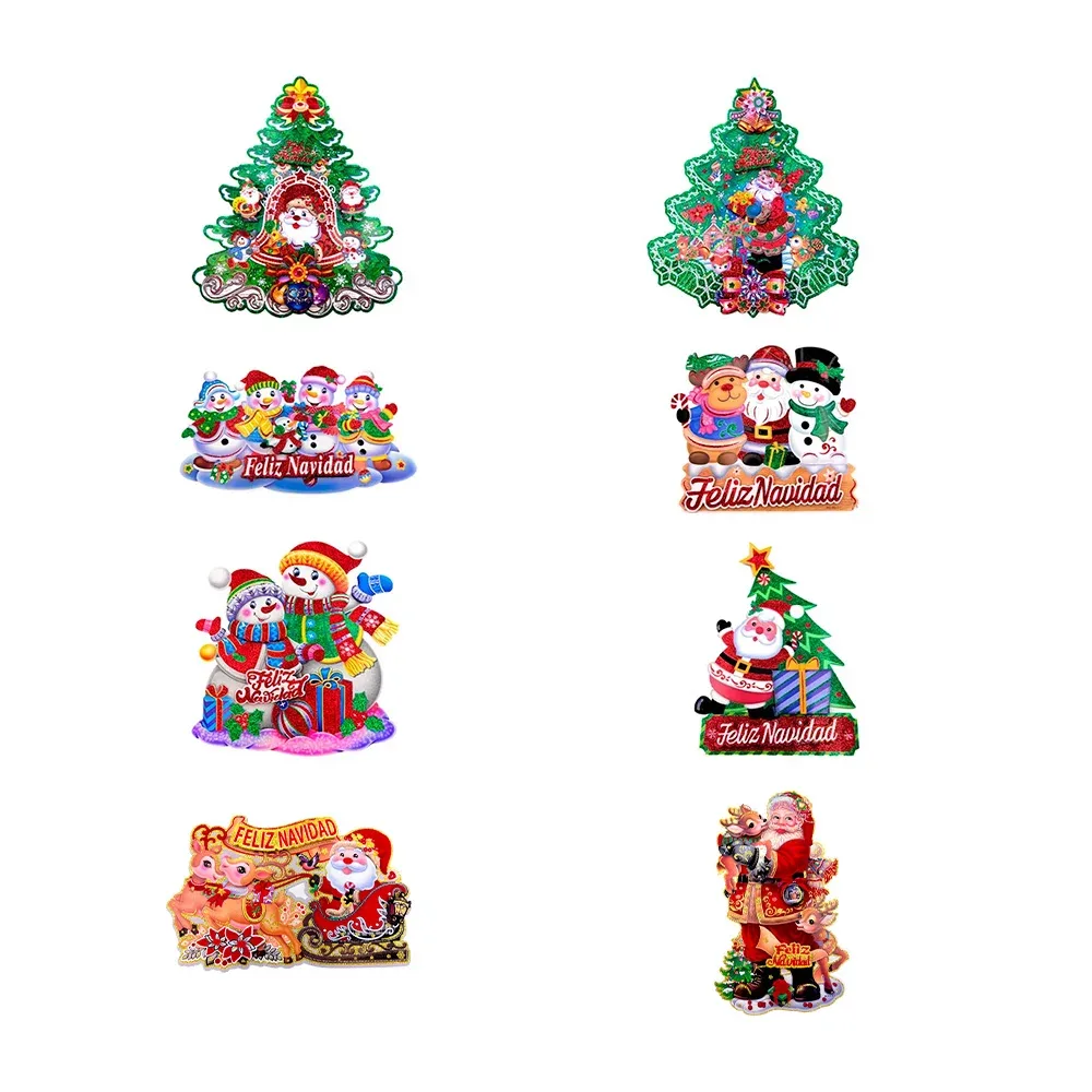 1pza letrero decorativo navideño 3d de 35cm, variedad de modelos / j1383