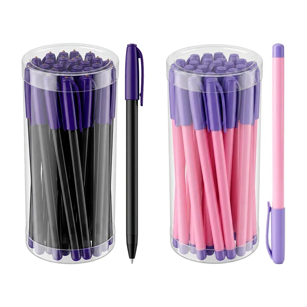 Estuche con 30 plumas / bolígrafos con tinta de color negro, variedad de colores