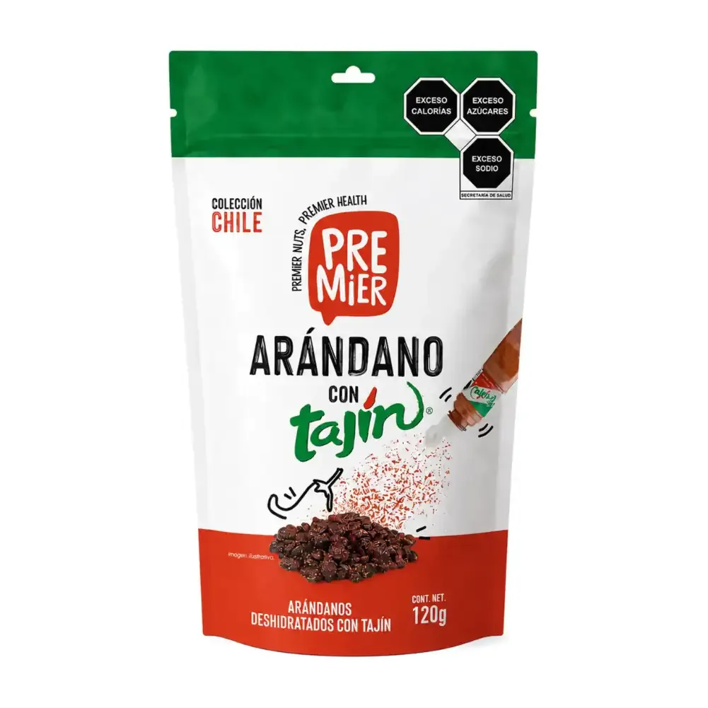 1pza bolsa premier con arándanos y tajín, 120g / pv-1247