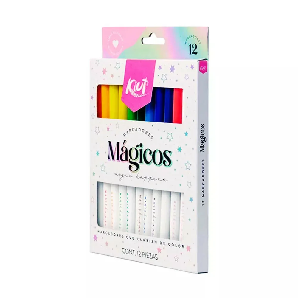 Caja con 12 marcadores mágicos kiut de colores intercambiables / 2124910 / 28347