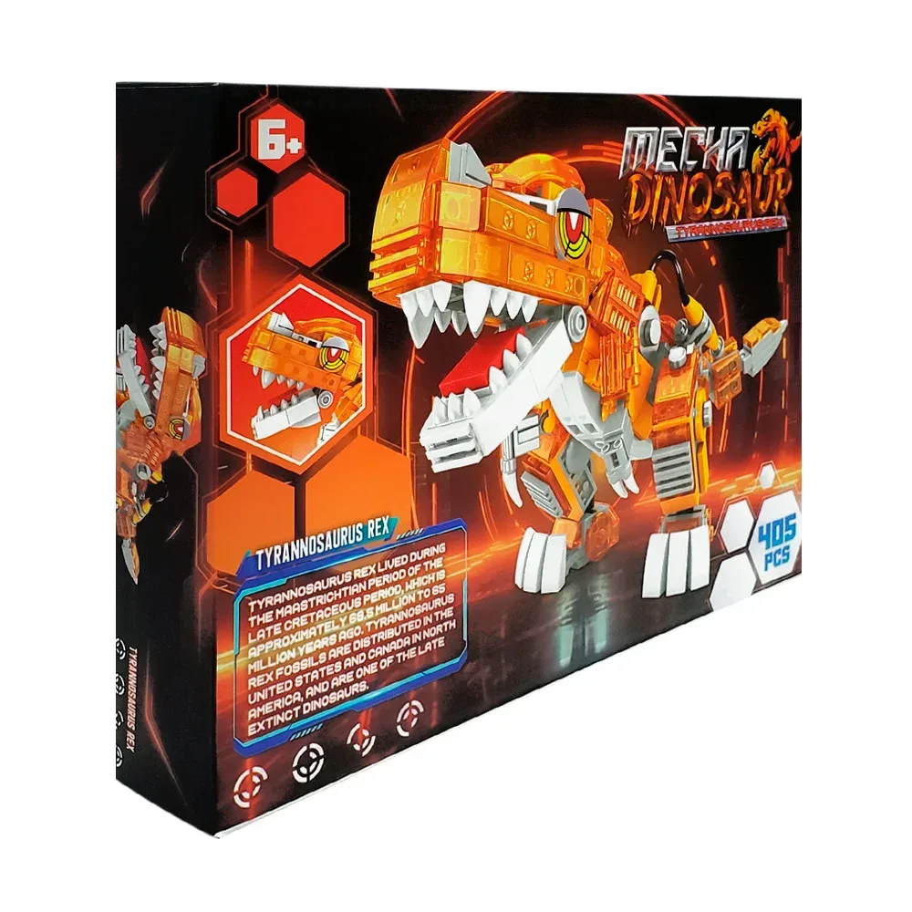 Juguete, bloques de construcción con diseño de dinosaurio robot / mecha dinosaur