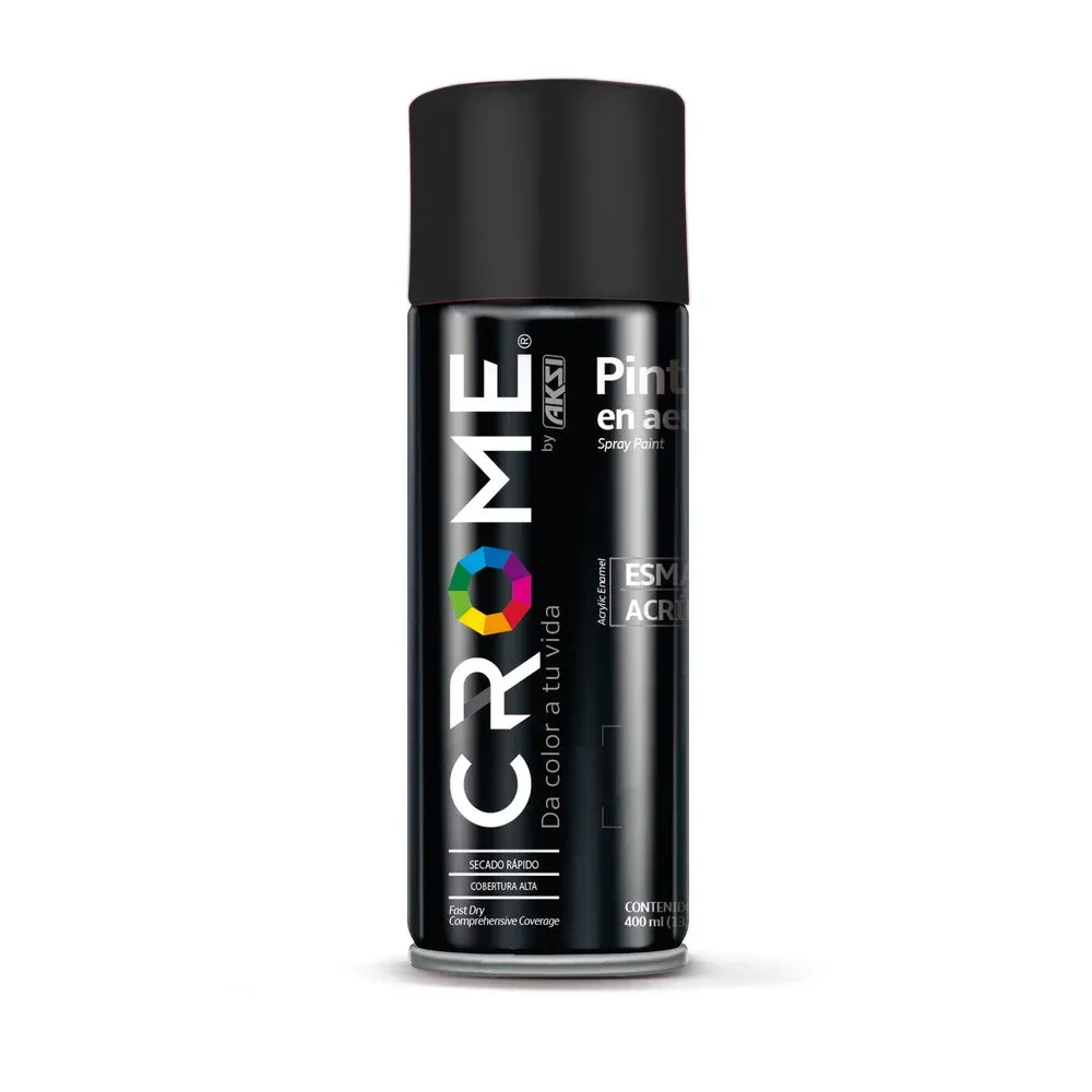 Pintura en aerosol / esmalte acrílico crome de secado rápido en color gris oscuro, 400ml / pa-715 / 114271
