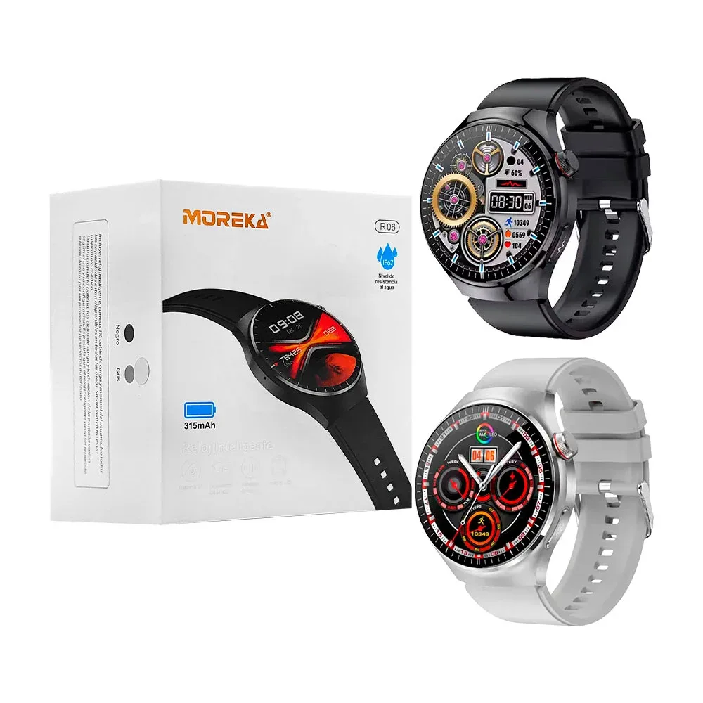 Reloj inteligente moreka, redondo, resistente al agua, 315mah, variedad