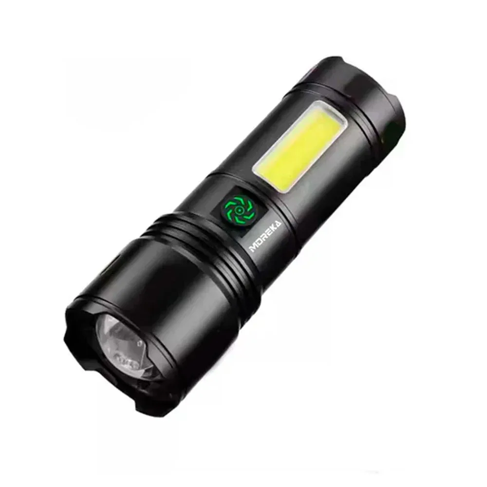 Linterna táctica, metálica de uso rudo, múltiples modos de iluminación, 2400mah