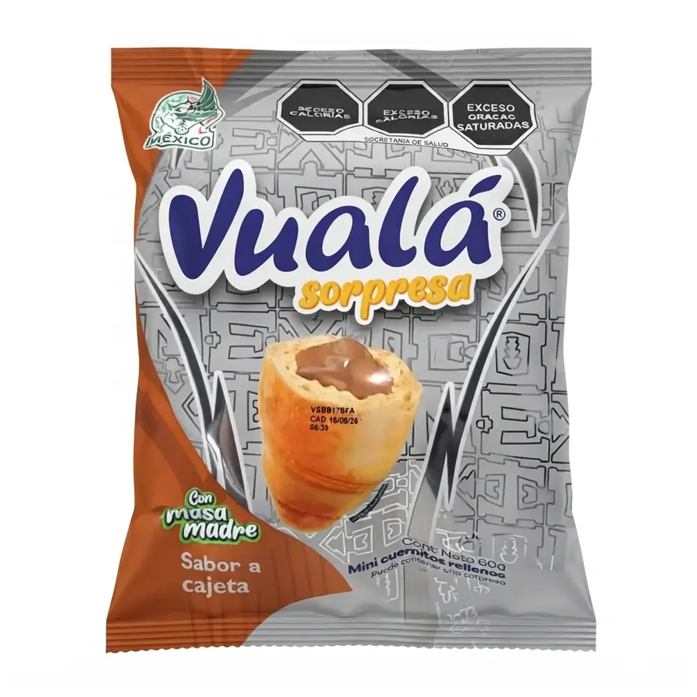 Bolsa vualá sorpresa con masa madre rellenos de cajeta, 60g / 333803