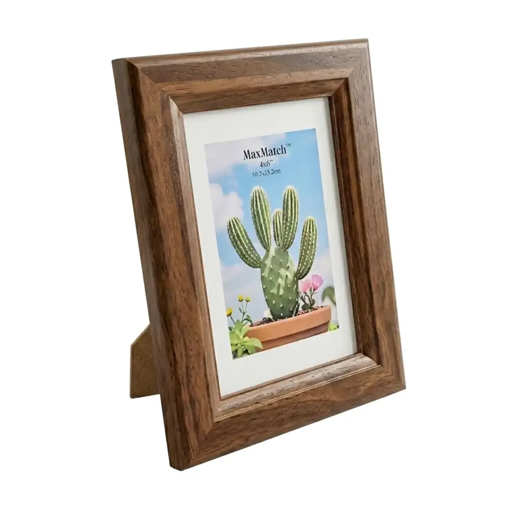 Portarretrato rectangular con marco de madera estilo rustico de 10.2cm x 15.2cm