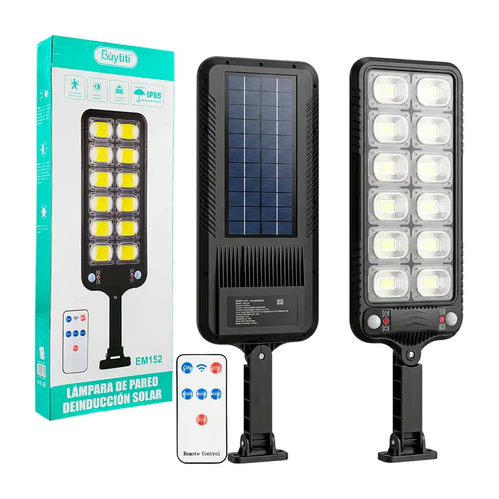 Lámpara solar buytiti para exterior de 60w con sensor de movimiento y control
