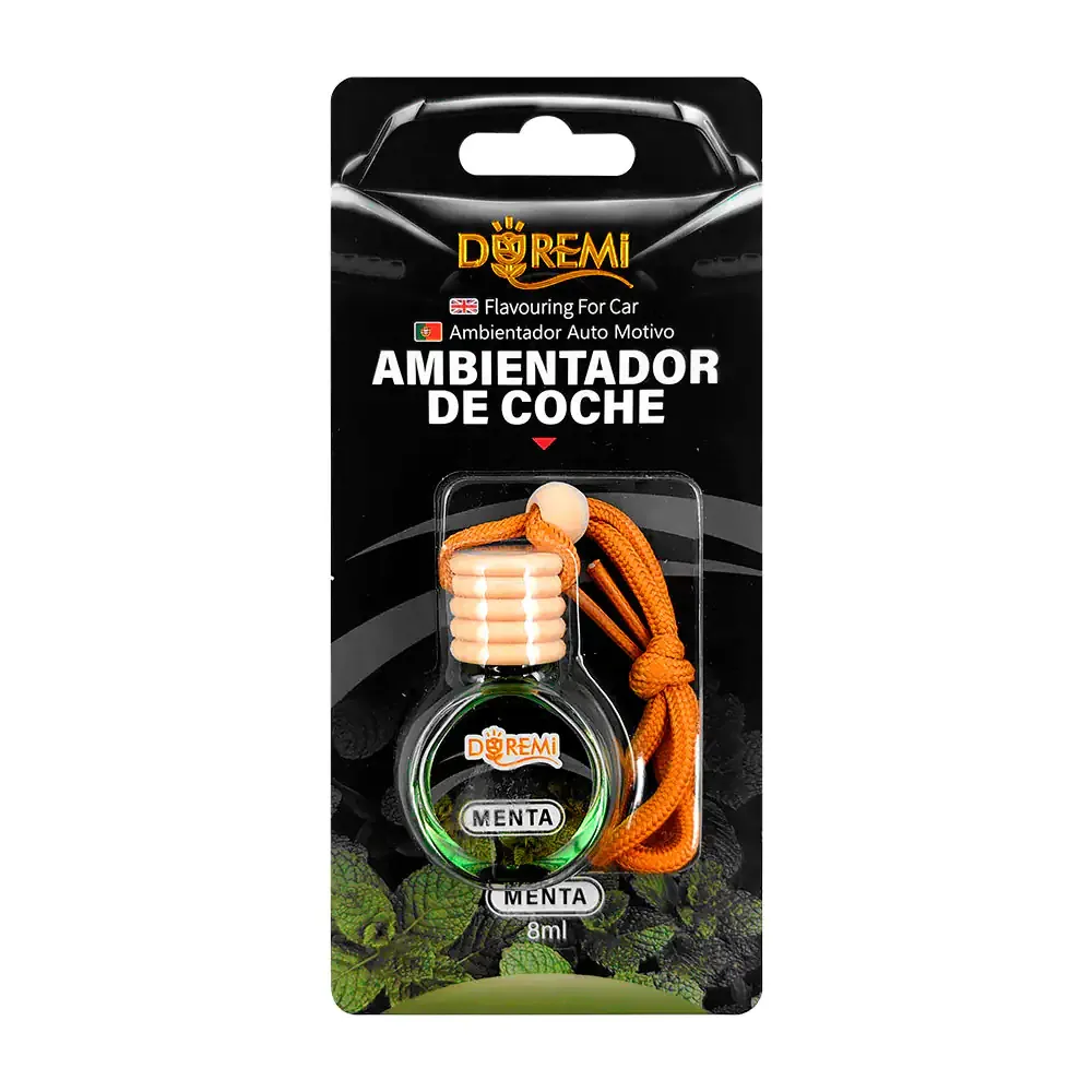 Aromatizante - ambientador de coche en frasco con cordón para colgar, 8ml, aroma menta