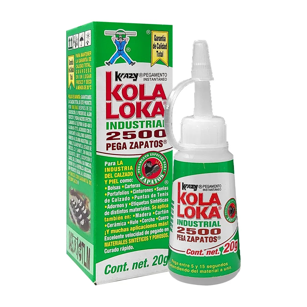 Pegamento líquido instantáneo industrial 2500 para pegar zapatos, 20g / krazy kola loka / 22-104-mal-2500-6